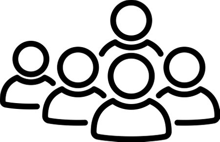 Linear icon of people as social group or population signのイラスト素材