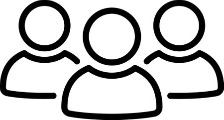 Linear icon of people group as concept of teamwork or business participantのイラスト素材