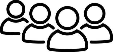 Linear icon of people group as team icon or social group signのイラスト素材