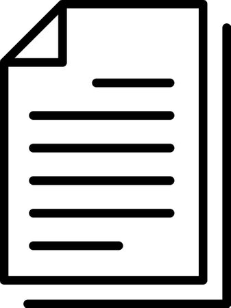 Linear icon of checklist as a service document, worksheet, questionnaire, order or agreement symbolのイラスト素材