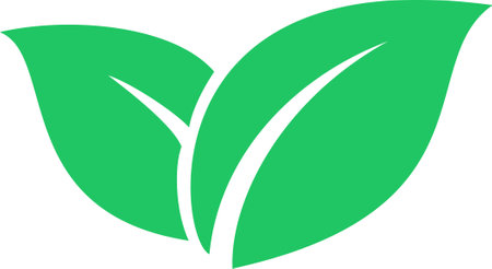 Green leaves icon as an ecology protection conceptのイラスト素材