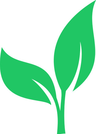 Green leaves icon as environmental preservation symbolのイラスト素材