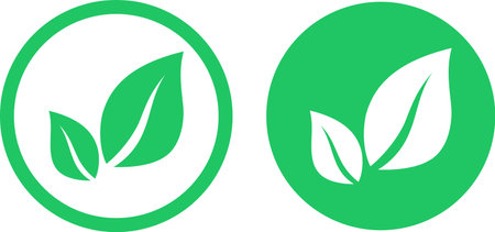 Green leaves icons as a symbols of environmental protection and ecology saving principleのイラスト素材