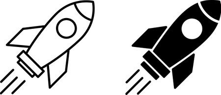 Set of rocket icons as a symbols of startup or start new innovation ideaのイラスト素材