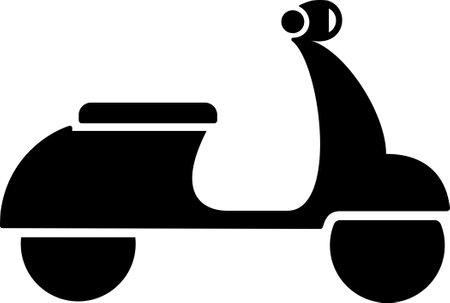 Flat scooter or moped icon as symbol for web page design of city transportのイラスト素材