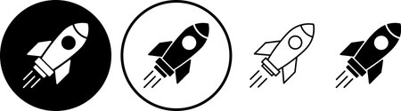 Set of rocket icons as a symbols of startup launch conceptのイラスト素材