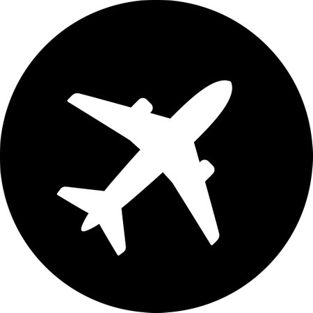 Airplane icon as symbol of flight travelのイラスト素材