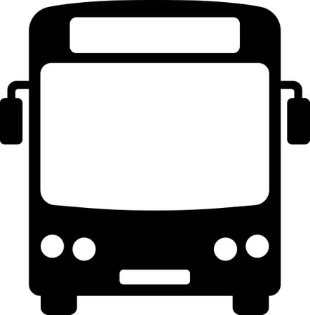 Flat bus icon as symbol for web page design of city passenger transportのイラスト素材