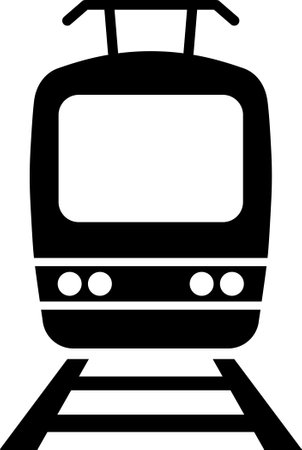 Flat tram icon as symbol for web page design of passenger transportation transportのイラスト素材