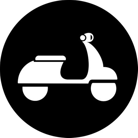 Scooter or moped icon as symbol for web page design of city transportのイラスト素材