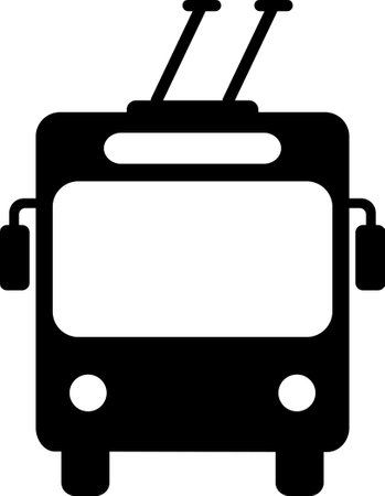 Flat trolleybus icon as symbol for web page design of passenger transportation transportのイラスト素材
