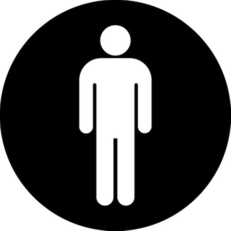 Flat icon of a standing man in the form of a human silhouetteのイラスト素材