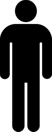 A simple icon of a standing man in the form of a human silhouetteのイラスト素材
