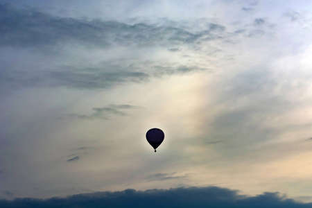 balloon in the late evening in the sky. Copyspaceの写真素材