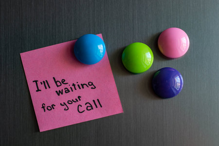 a note on the refrigerator waiting for call