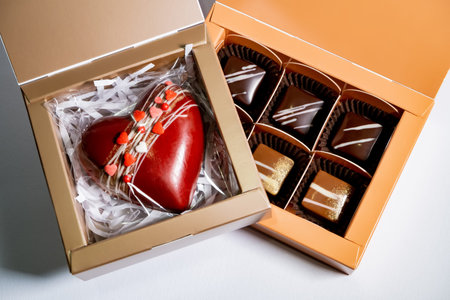 multicolored beautifully decorated handmade candies with fillings.