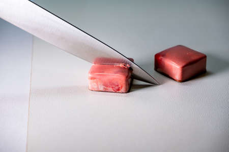 multicolored beautifully decorated handmade candies with fillings.の写真素材