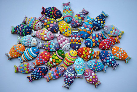 Fish ocean cookies on whiteの写真素材