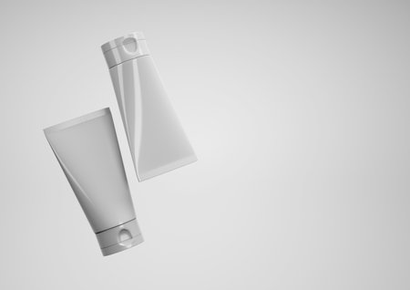 Mockup of cream tube on white background 3d renderの写真素材