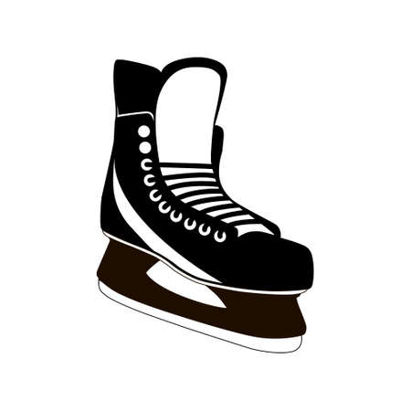 Ice skates isolated on a white background. The silhouette of the skates.のイラスト素材
