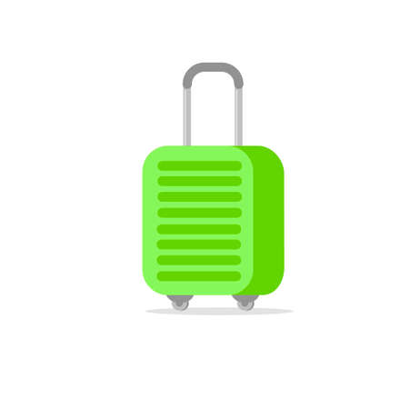 Green travel bag. Suitcase for tourism isolated on white background.のイラスト素材