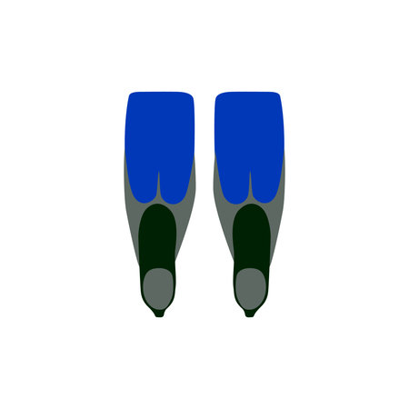 Diving fins, flat vector illustration on white backgroundのイラスト素材