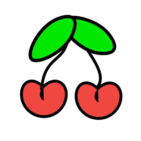 Simple cherry icon. Vector illustration