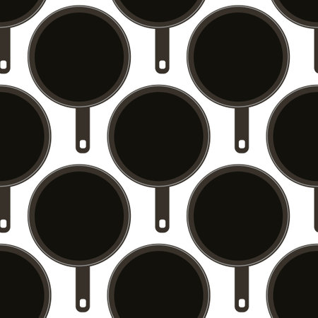 Seamless pattern with frying pansのイラスト素材