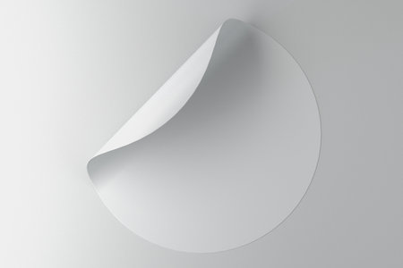 Circle white sticker with rounded edgesの写真素材