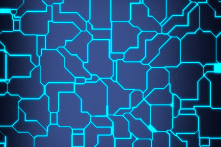 Sci Fi blocks with blue glow light