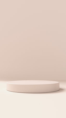 Vertical beige round 3d podiumの写真素材