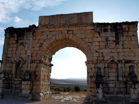 Roman ruins of Volubilisの写真素材