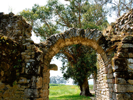 Castle of Catoira in Pontevedra Spainの写真素材
