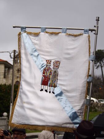 Banner of carnival in Santa Cristina de Cobresの写真素材