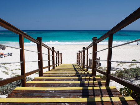 Stairs to the beachの写真素材