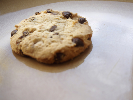 One cookie on a plateの写真素材