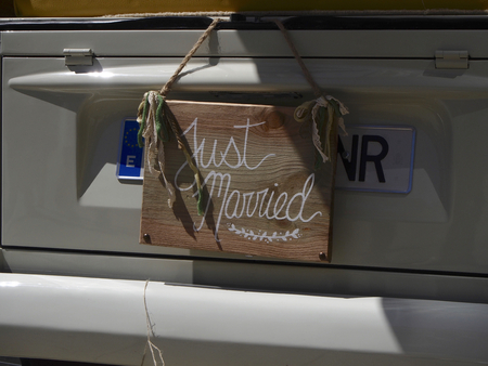 Just married signの写真素材
