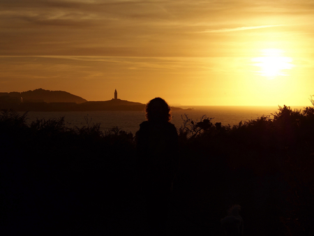 Hercules tower in A Corunaの写真素材