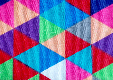 Colorful triangles cloth textureの写真素材