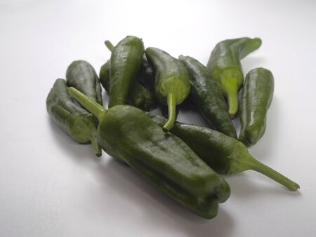 Padron pepper on white backgroundの写真素材