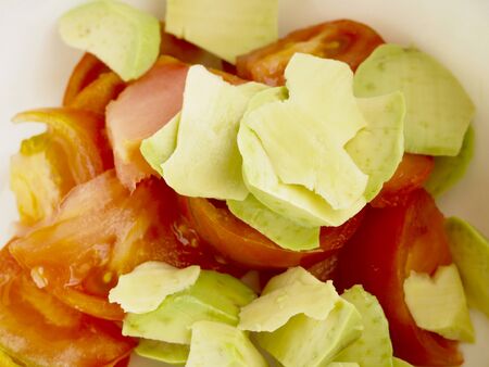 Sliced ??tomato and avocadoの写真素材