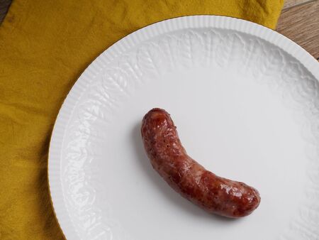 Roasted creole sausage in a plateの写真素材