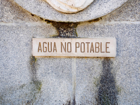 Not drinkable water sign in Spanishの写真素材