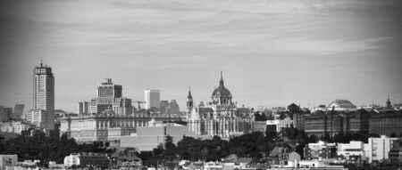 Panoramic view of Madrid in black and whiteのeditorial素材