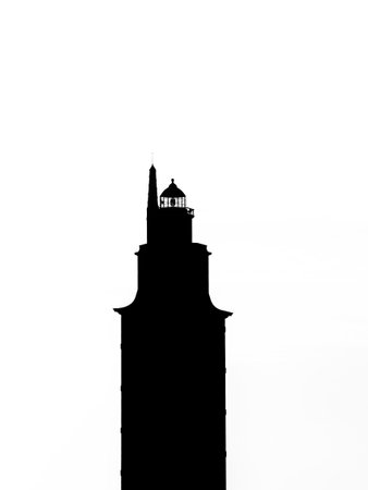 Hercules tower silhouetteの写真素材