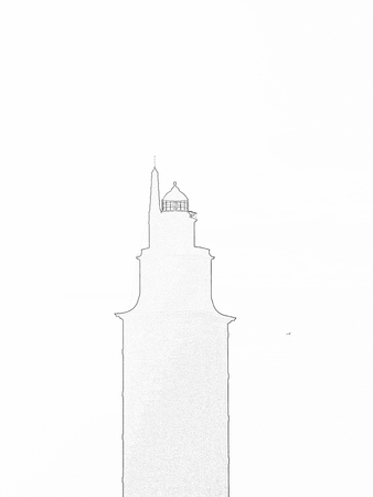 Hercules tower silhouette, symbol Coruna cityの写真素材