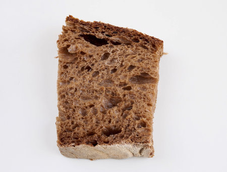 Malt rye bread on white background