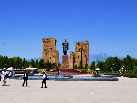 Shakhrisabz, Uzbekistan - May 1, 2012 Ak Saray Palaceのeditorial素材
