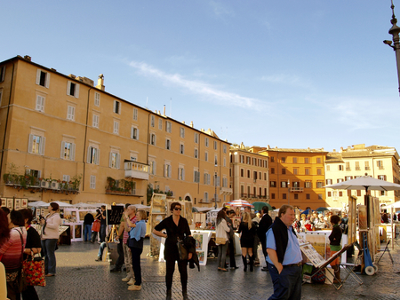 Roma- Italy, November 9, 2011 - Piazza Navona in Romaのeditorial素材