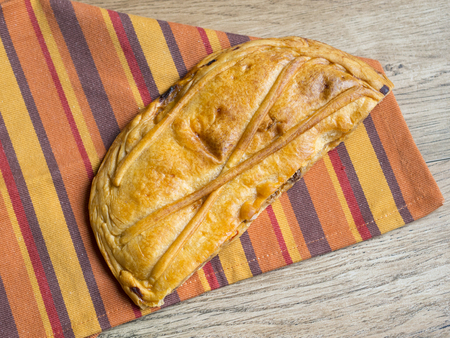 Spanish pie on the tableの写真素材